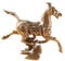 Colcolo Messing-Skulptur „Galoppierendes Pferd“, Kupferskulptur, Miniatur-Skulptur, Figur, Sammlerstück, Briefbeschwerer für Auto, Zuhause, Büro,