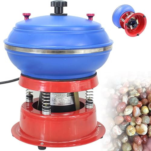 220V 8 Vibrating Tumbler Polisher Vibration Polishing Machine Small Jade Agate Jewelry Vibrating Drum Polishing Machine,for Silver Gold Jade Brass Gem
