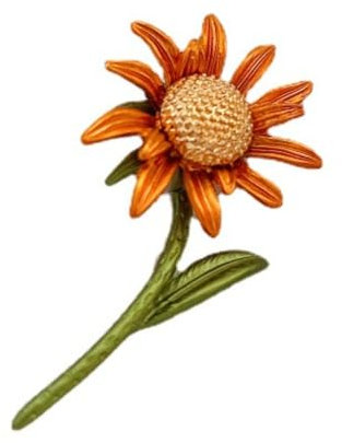 Broche tournesol peinture cuite, broche fleur de poitrine, broche artistique en forme de plante forestière, bijoux pour femme, taille unique, Acier allié Acier inoxydable, Pas de gemme