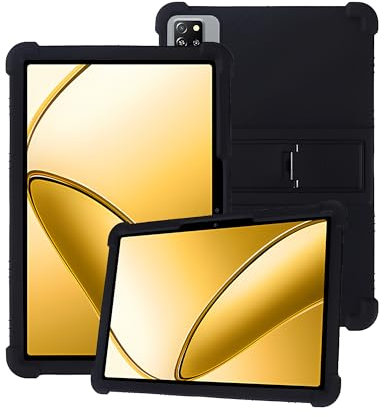 Case for Blackview 2025 Newest 10 Inch Tab60 WIFI / Tab60 Pro Android 14 Tablet with Full Coverage, Shockproof, Anti-scratch, Adjustable Stand, Kids Friendly Soft Silicone Cover,Black