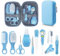 RIGHTWELL 10-in-1 Baby-Gesundheits- und Pflegeset, Baby-Nagel-Set mit wasserdichter Reißverschluss-Box, Säuglings-Haarbürste, Kleinkindkamm, Nasensauger, Nagelknipser, Baby-Pflegeset für Neugeborene
