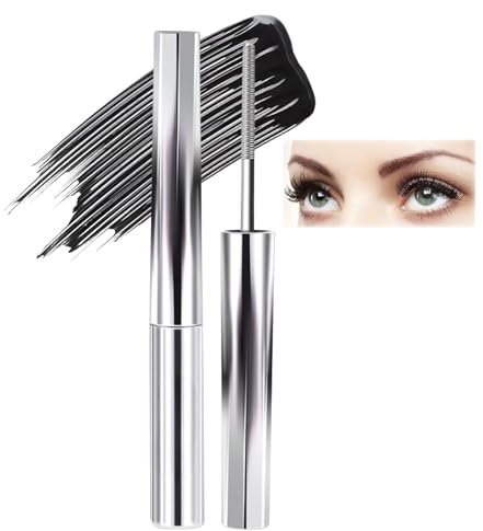 Iron Wand Mascara, Metal Wand Black Mascara, 3D Curling and Length Eyelash Iron, False Lash Effect,Smudge-Proof, Thick,Long Lasting, No Flaking, No Clumping