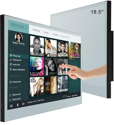 Soulaca 18.5inch Smart LED Espejo TV para el baño, Pantalla táctil 1080P Waterpoof con Wi-Fi y Bluetooth, Integrado con Altavoz Android 14.0 Sistema, M185-TS