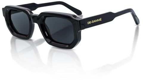 TruClothing Sunglasses Bold Geometric Frame Rectangle Polarized UV Protection Unisex Eyewear - Black