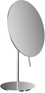 Calmwaters Rasierspiegel/Kosmetikspiegel Standspiegel, 3-fache Vergrößerung, Chrom, rund, einseitige Spiegelfläche, Kristallglas, Metall, filigraner Griff, Ø 202 mm, 80BS6248