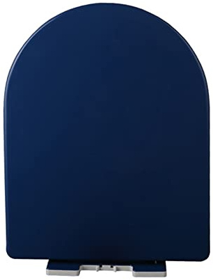 Blauer Toilettensitz D-Form Toilettendeckel Schnellverschluss Familien-Toilettensitz Einfache Installation 150 kg Tragkraft & Komfortables Badezimmer-Zubehör