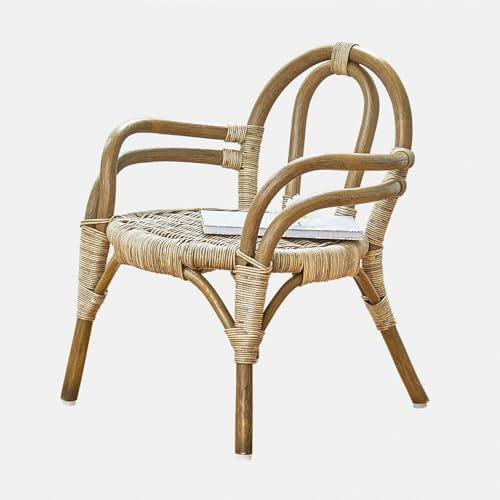 Loberon Kinderstuhl Tinytreasure, braun/grau | Kids, Aus Rattan, Handgeflochten