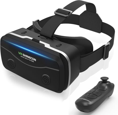 VR Headset with Bluetooth Remote for 4.7-7 iPhone & Android Phones