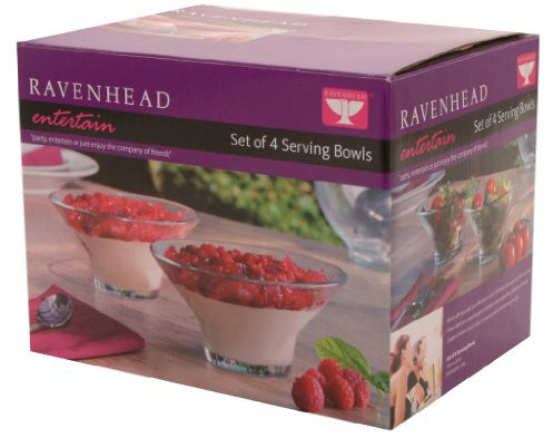 Ravenhead Entertain Glassware Glass Serving Bowls, Set of 4, Clear