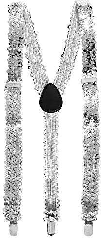 W WIDMANN MILANO Party Fashion - Hosenträger, mit Pailletten, größenverstellbar, Kostüm, Accessoire, Karneval