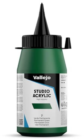 Vallejo - Colores acrílicos studio 500ml, color verde permanente