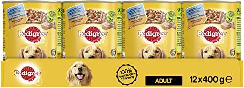 Pedigree Dose Adult mit 5 Sorten Gefluegel, 12er Pack (12 x 400 g)