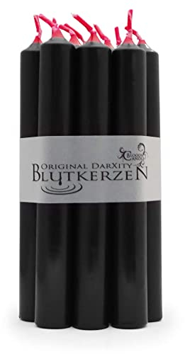 10 original DarXity Blutkerzen - innen rot, außen schwarz