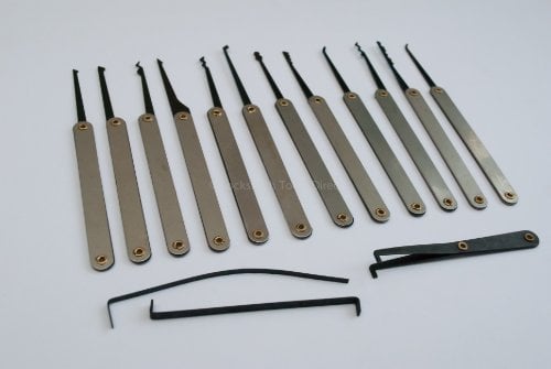 GOSO 15 Piece Locksmith Lock Pick Set Including Leather Case plus FREE Broken Key Extractor Set