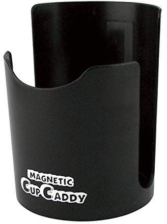 Magnet Becherhalter Ø 90 x 120 mm Magnetischer Halter für Becher Dosen Flaschen Kaffeetasse Spraydosen - Gummierter Magnet - auch auf lackierten Oberflächen verwendbar - Kunststoff: SCHWARZ