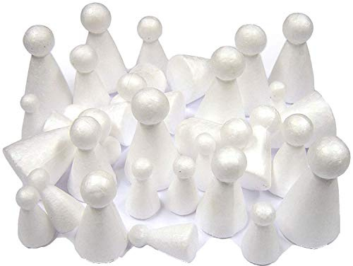 Major Brushes Polystyrene Cone Puppets Pack of 30