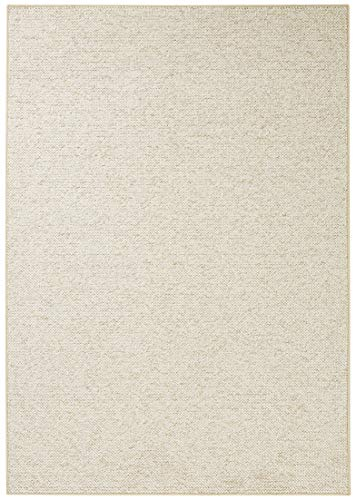 BT Carpet Wolly Läufer – Wohnzimmerteppich Flachgewebe Kurzflor Woll-Optik Wolle Skandi-Look Esszimmer, Wohnzimmer, Kinderzimmer, Schlafzimmer – Creme, 80x150cm