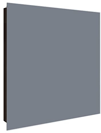 banjado® Großer Schlüsselkasten Glas/Schlüsselbox 30cm x 30cm mit 50 Haken - Motiv Silber Metallic/Schlüsselkasten modern für Schlüsselaufbewahrung mit beschreibbarer, magnetischer Glastür