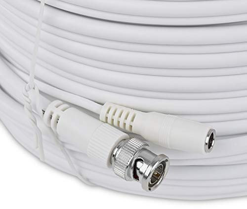 SSL 50M,60M,80M,100M RG59 BNC Video Power Cable For CCTV Camera DVR Surveillance Security System Black/White Extension Lead