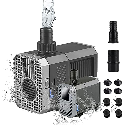 EXLECO Aquariumpumpe 600L/H 8W Tauchpumpen Mini Wasserpumpe Fontäne Pumpe Eco Filterpumpe klein Förderpumpe Ultra Leise Springbrunnen Pumpe mit 1,5M Kabel AC 220-240V für Aquarium Brunnen Steingarten