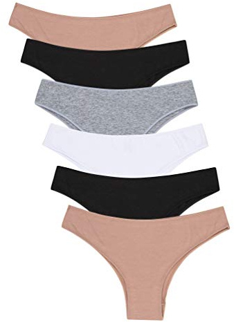 Channo Culotte Brésilienne Femme en Coton - sans Couture et Invisible - Lot de 6