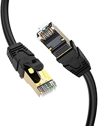 CableCreation Cat 8 Ethernet Cable 6m, Network RJ45 LAN Cable Heavy Duty High Speed 40Gbps 2000Mhz Patch Cord Weatherproof S/FTP UV Resistant for Computer,Router,Gaming,PS3/PS4,Modem,20ft,Balck