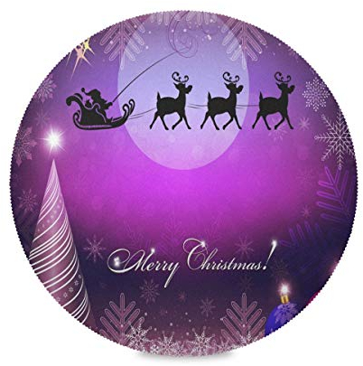 Tischsets mit Weihnachtsbaumkugeln, rund, 38,1 cm, Violett