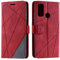 SONWO Hülle für Huawei P Smart 2020, Premium Leder PU Handyhülle Flip Case Wallet Silikon Bumper Schutzhülle Klapphülle für Huawei P Smart 2020, Rot