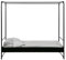 Industrial Himmelbett Jugendbett Koje Schwarz Metall in DREI Größen (90 x 200 cm)