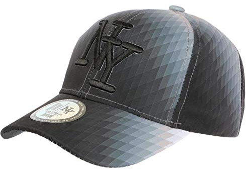 Cap NY grau und schwarz Vintage Seventies Original Baseball Heptys – Herren Gr. Einheitsgröße, grau
