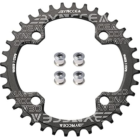 Bynccea Plato redondo 104 BCD 32T 34T 36T 38T Bici ancha estrecha sola plato compatible con 8 9 10 11 12 velocidades Mountain Bike Road Bike Fat Bikes MTB BMX