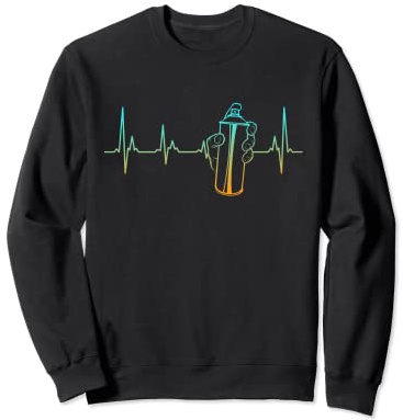 Spray Paint Can Heartbeat Heart Rate ECG Sweatshirt