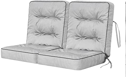 Bjird Bankauflage für Gartenmöbel, Gartenbank, Polsterauflage für Hollywoodschaukel, Auflagen für Gartenschaukelkissen, Sitzkissen, Stuhlauflage, Indoor/Outdoor - Aschgrau - 100 cm (2 x 50 cm)