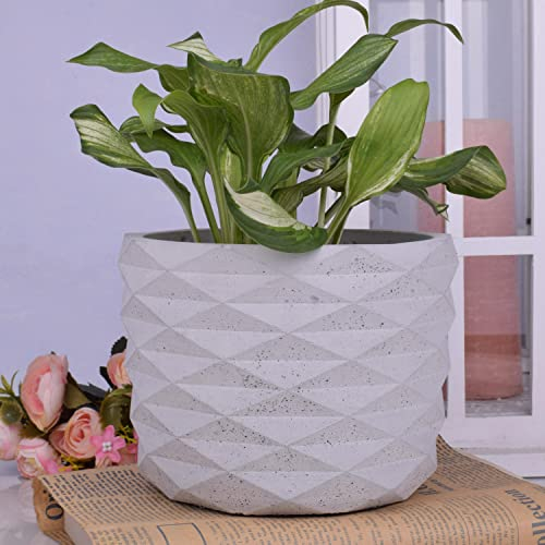 Design Blumentopf Prisma aus Beton Ø15cm grau Tisch-Deko Fenster Balkon Terasse Garten Wohnzimmer Handarbeit