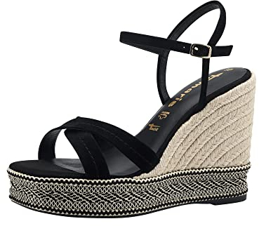 Tamaris Damen 1-1-28363-20 Sandale, Schwarz, 40 EU