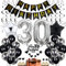 30. Geburtstag Dekoration Schwarz - Tortendeko für Männer und Frauen - Black and White Party Deko