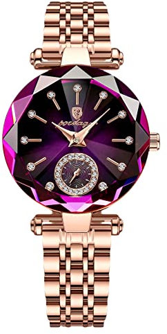 RORIOS Relojes de Mujer Moda Diamante Relojes Analógico de Cuarzo Reloj con Correa en Acero Inoxidable Impermeable Relojes de Pulsera para Chica Mujer