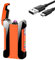 RSBYE Electric Lighter,USB Lighter Rechargeable with flashlight,Windproof Lighter with Battery Display (Orange)