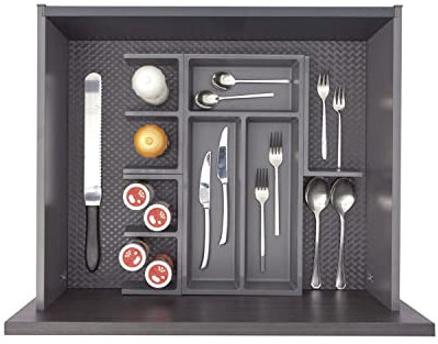 Ninka Besteckeinsatz mit Trenner Basis-Set 1.1 Tiefe 450/500mm, dunkelgrau