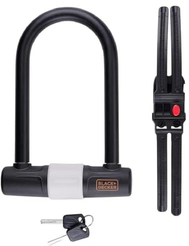 BLACK+DECKER Lucchetto a leva – Lucchetto per bicicletta/scooter/moto – Ø 14 x 25 cm – 3 chiavi di ricambio