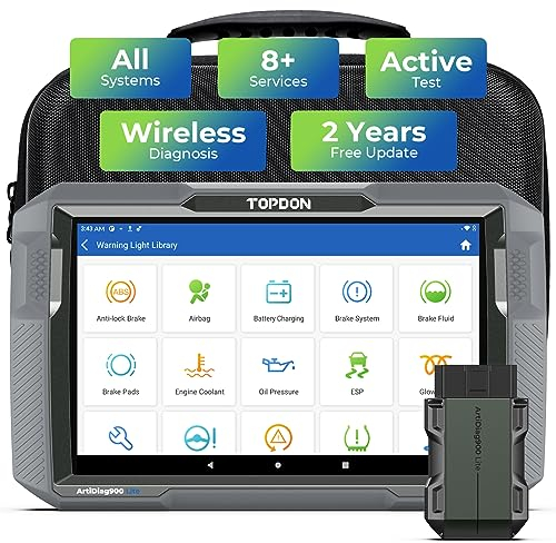 TOPDON Diagnosegerät Auto ArtiDiag900 Lite mit bidirektionalem Scan, FCA-Gateway & CAN-FD, Alle Systeme, 8+ Reset-Diensten, kabelloser Bluetooth OBD2 Diagnosegerät, AutoVIN, 2 Jahre kostenloses Update