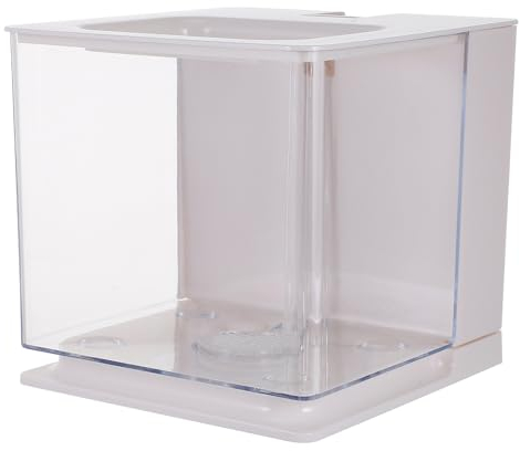 Hohopeti Mini-Aquarium Kunststoff-to-Go-Behälter Aquarium-Zuchtbox Glas-Aquarium-Kunststoffbehälter Selbstreinigendes Aquarium Kleiner Klarer Behälter Kostenloser Wasserwechsel