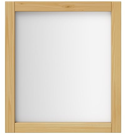 Woodroom Sevilla Spiegel mit Massivholzrahmen eichefarbig lackiert Kiefer massiv 62x70x3 cm Wandspiegel Badezimmerspiegel