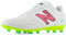 New Balance Men's 442 V2 Team FG Soccer Shoe, White/Hi-lite/Neon Pink, 42 EU