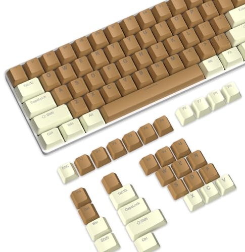 104 Tasti ABS Keycaps, Double Shot Copritasti per Tastiera Meccanica, Profilo OEM Set di Tasti per Tastiera ANSI, Gateron Kailh Cherry MX Tastiera Gaming(Caffè, Solo Copritasti)