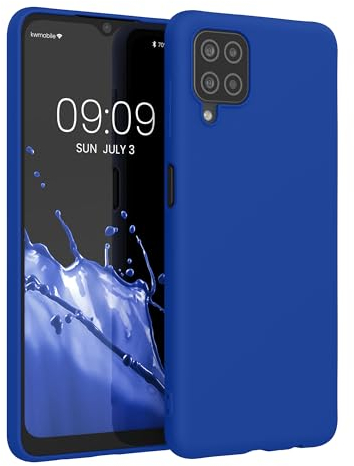 kwmobile Hülle kompatibel mit Samsung Galaxy A12 Hülle - weiches TPU Silikon Case - Cover geeignet für kabelloses Laden - Baltik Blau
