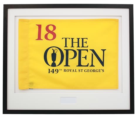 Personalised Flag Display Frame. 50x60cm | Golf Flag Frame | The Open | The Masters | Ryder Cup (Black Frame)
