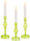Inweder Kerzenständer Glas Kerzenhalter Stabkerzen: 3 Stück Kerzenständer Stabkerze Kerzenhalter Langer Halter Stabkerzenhalter Bunte Kerzenständer für Hochzeit Weihnachten Kamin Heimdekoration, Grün