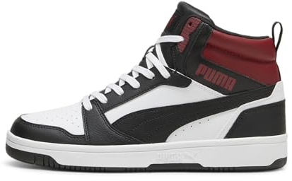 PUMA Unisex Rebound v6 Sneaker, White Black-Intense Red, 45 EU
