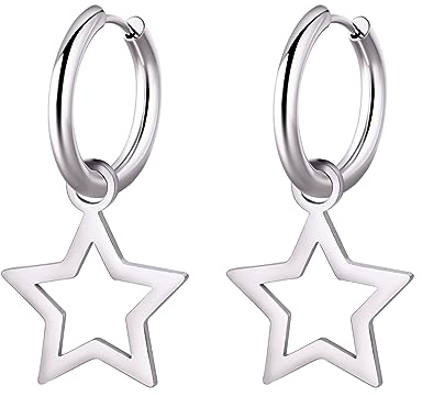 KKJOY Anhänger Ohrringe Edelstahl Reifen Ohrringe Tropfen Schmuck Geschenke für Frauen Mädchen